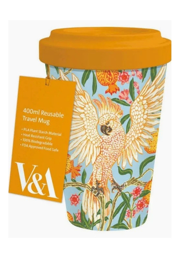 Reusable Travel Cup - Cockatoo And Pomegranate - Museums & Galleries